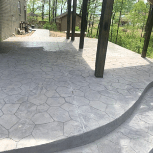 Stamped covered concrete patio
