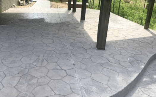 Stamped covered concrete patio